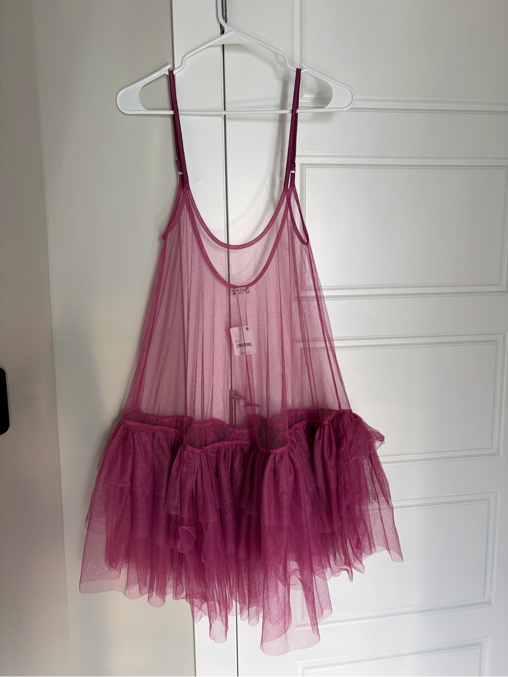 Free People Mulberry Sheer Ruffle Babydoll Chemise